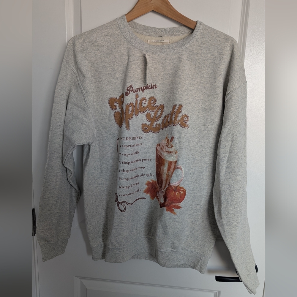 NWT By Anthropologie Pumpkin Spice Latte Graphic Sweatshirt
